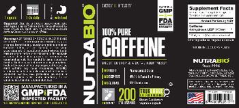 NutraBio 100% Pure Caffeine 200 Milligrams - supplement