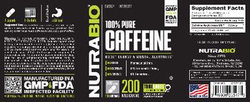 NutraBio 100% Pure Caffeine 200 Milligrams - supplement