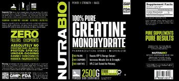 NutraBio 100% Pure Creatine Monohydrate - supplement