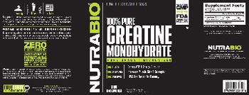 NutraBio 100% Pure Creatine Monohydrate Raw Unflavored - supplement