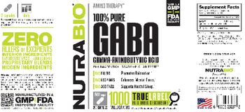 NutraBio 100% Pure GABA - quality and purity since 1996 nutrabio manufactures on our own fda registered inspected gmp facility