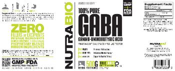 NutraBio 100% Pure GABA - supplement