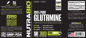 NutraBio 100% Pure Glutamine 3000 Milligrams - supplement