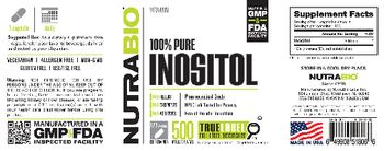 NutraBio 100% Pure Inositol 500 Milligrams - supplement