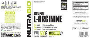 NutraBio 100% Pure L-Arginine - supplement