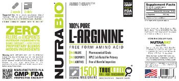 NutraBio 100% Pure L-Arginine 1500 Milligrams - supplement