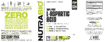 NutraBio 100% Pure L-Aspartic Acid - supplement