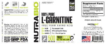 NutraBio 100% Pure L-Carnitine 500 Milligrams - supplement