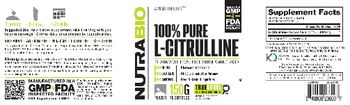 NutraBio 100% Pure L-Citrulline - supplement
