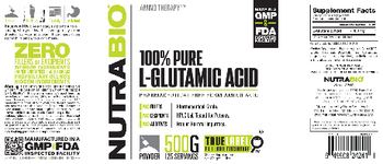 NutraBio 100% Pure L-Glutamic Acid - supplement