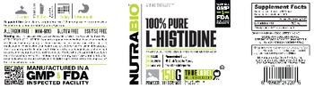 NutraBio 100% Pure L-Histidine - supplement