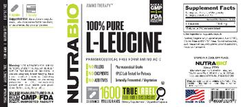 NutraBio 100% Pure L- Leucine 1600 Milligrams - supplement