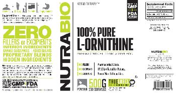 NutraBio 100% Pure L-Ornithine - supplement