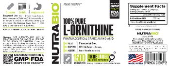 NutraBio 100% Pure L-Ornithine 1500 Milligrams - supplement