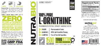 NutraBio 100% Pure L-Ornithine 1500 Milligrams - supplement