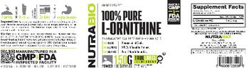 NutraBio 100% Pure L-Ornithine - supplement