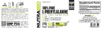 NutraBio 100% Pure L-Phenylalanine - supplement