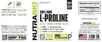 NutraBio 100% Pure L-Proline 2000 Milligrams - supplement