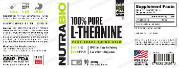 NutraBio 100% Pure L-Theanine 200 mg - supplement