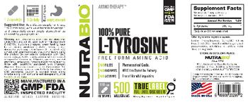 NutraBio 100% Pure L-Tyrosine 500 Milligrams - supplement