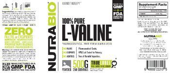 NutraBio 100% Pure L-Valine - supplement