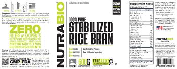 NutraBio 100% Pure Stabilized Rice Bran - supplement