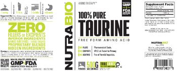 NutraBio 100% Pure Taurine - supplement