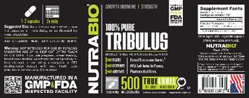 NutraBio 100% Pure Tribulus 500 Milligrams - supplement