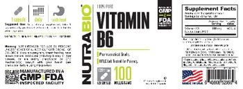 NutraBio 100% Pure Vitamin B6 100 Milligrams - supplement