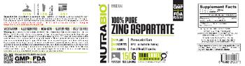 NutraBio 100% Pure Zinc Aspartate - supplement