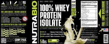 NutraBio 100% Whey Protein Isolate Alpine Vanilla - supplement