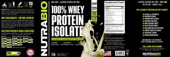 NutraBio 100% Whey Protein Isolate Alpine Vanilla - supplement