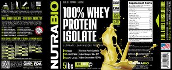 NutraBio 100% Whey Protein Isolate Banana - supplement