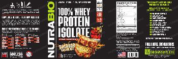 NutraBio 100% Whey Protein Isolate Bourbon Banana Nut - supplement