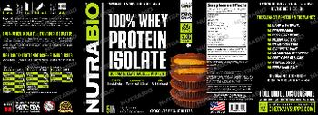 NutraBio 100% Whey Protein Isolate Chocolate Peanut Butter - supplement