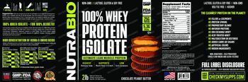 NutraBio 100% Whey Protein Isolate Chocolate Peanut Butter - supplement