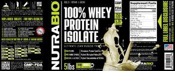 NutraBio 100% Whey Protein Isolate Cinnamon Bun - supplement