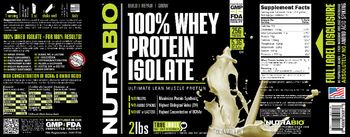 NutraBio 100% Whey Protein Isolate Cinnamon Bun - supplement