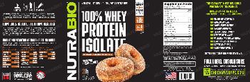 NutraBio 100% Whey Protein Isolate Cinnamon Sugar Donut - supplement