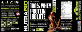 NutraBio 100% Whey Protein Isolate Dutch Chocolate - supplement