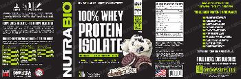 NutraBio 100% Whey Protein Isolate Ice Cream Cookie Dream - supplement