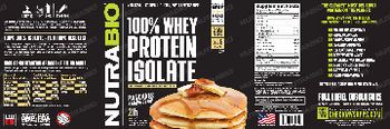 NutraBio 100% Whey Protein Isolate Pancakes & Maple Syrup - supplement