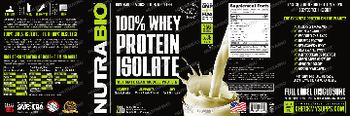 NutraBio 100% Whey Protein Isolate Raw Unflavored - supplement