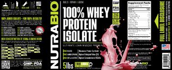 NutraBio 100% Whey Protein Isolate Wild Strawberry - supplement
