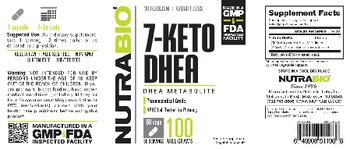 NutraBio 7-Keto DHEA - supplement