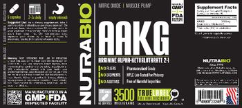 NutraBio AAKG 3500 Milligrams - supplement