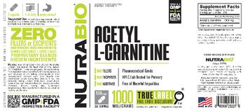 NutraBio Acetyl L-Carnitine 1000 Milligrams - quality and purity since 1996 nutrabio manufactures in our own fda registered inspected gmp facility