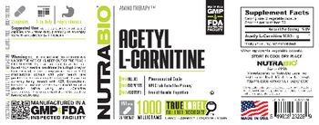 NutraBio Acetyl L-Carnitine 1000 Milligrams - supplement