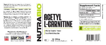 NutraBio Acetyl L-Carnitine 500 mg - amino acid supplement