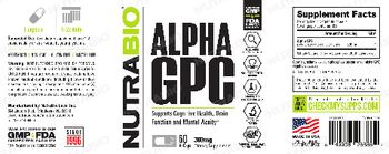 NutraBio Alpha GPC - supplement